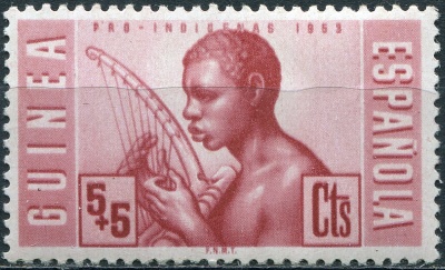 Испанская Гвинея. 1953. Музыкант (Почтовая марка. MNH OG)