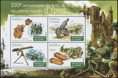 Гвинея. 2015. 100-летие Второй Битвы при Ипре. Выпуск 1 (Блок. MNH OG)
