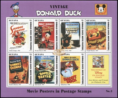 Гайана. 1994. Плакаты Кино на почтовых марках 3 (Малый лист. MNH OG)