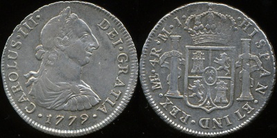 Перу. 4 реала (VF. Серебро) 1779