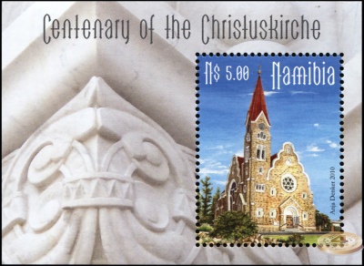 Намибия. 2010. 100 лет Церкви Христа в Виндхуке (Блок. MNH OG)