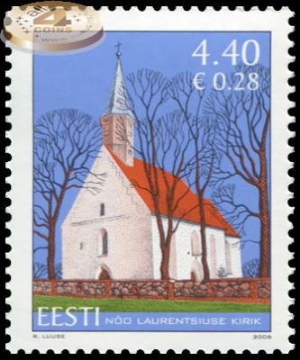 Эстония. 2006. Церковь Святого Лаврентия в Ныо (Почтовая марка. MNH OG)