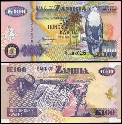 Замбия. 100 квач (Unc) 1992