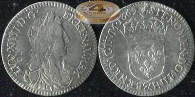 Франция. 1/12 экю [10 солей]. 1660.& (VF. Серебро)