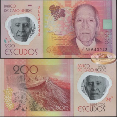 Кабо-Верде. 200 эскудо (Unc. Пластик) 2014