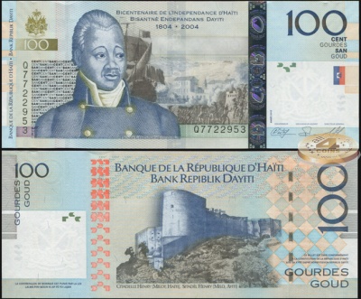 Гаити. Банкнота 100 гурдов. 2010. Unc. Бумага. Кат# P.275c