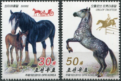 КНДР. 2013. Лошади (Серия Почтовых марок. MNH OG)