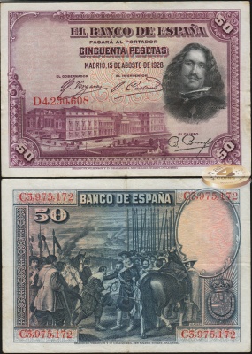 Испания. 50 песет (XF) 1928
