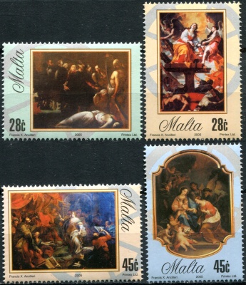Мальта. 2005. Святая Екатерина Александрийская в европейской живописи (Серия Почтовых марок. MNH OG)