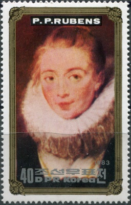 КНДР. 1983. "Портрет Элен Фурмент", кисти Питера Пауля Рубенса (Почтовая марка. MNH OG)