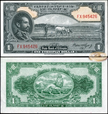Эфиопия. 1 доллар (Unc) 1945