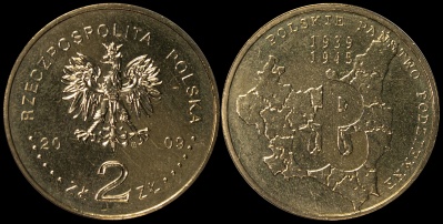Польша. 2 злотых. 2009 (Unc) 70-летие Польского подпольного государства