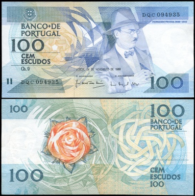 Португалия. Банкнота 100 эскудо. 24.11.1988. Unc. Бумага. Кат# P.179f [Sign 2]