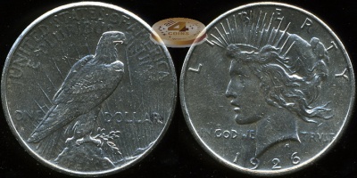 США. 1 доллар. 1926 S (aUnc. Серебро)