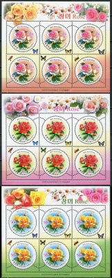 КНДР. 2012. Розы (Серия Малых листов. MNH OG)
