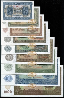 Германия [ГДР]. Набор №2 (Unc. 9 банкнот) 1948