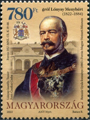 Венгрия. 2022. 200-летие со дня рождения графа Меньхерта Лоньяи, политика (Почтовая марка. MNH OG)