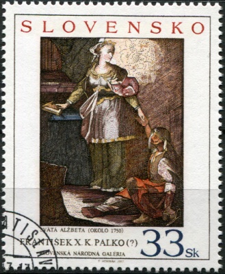 Словакия. 2007. F.X. Palko: Святая Елизавета (Почтовая марка. CTO Гашеная)