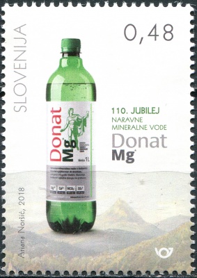 Словения. 2018. 110-летие природной минеральной воды Donat Mg (Почтовая марка. MNH OG)