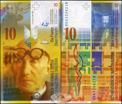 Швейцария. 10 франков (Unc) 2000