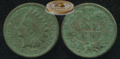 США. 1 цент. 1887 (VF)
