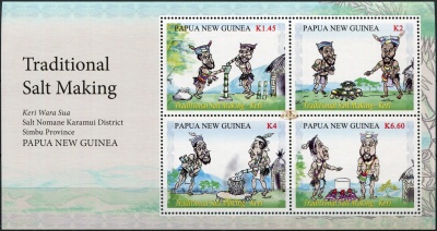 Папуа Новая Гвинея. 2016. Традиционное производство соли (Малый лист. MNH OG)