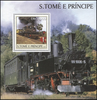 Сан-Томе и Принсипи. 2003. Паровозы (Блок. MNH OG)