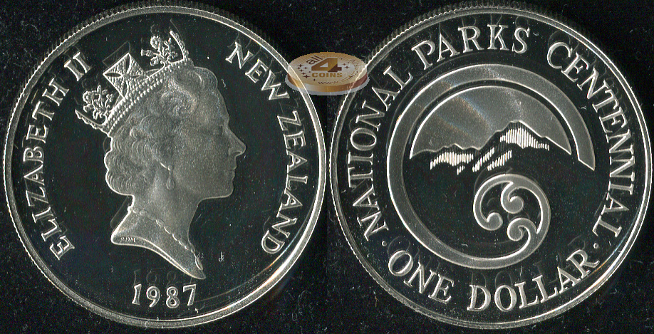 Новая Зеландия. 1 доллар. 1987 (Proof. Серебро)