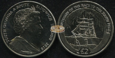 Южная Георгия и Южные Сандвичевы о-ва. 2 фунта. 2010 (Unc)