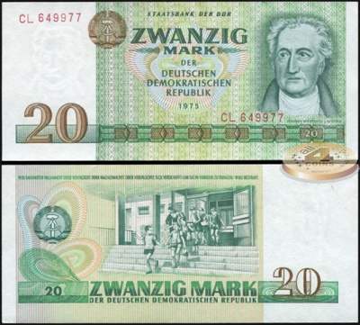 Германия (ГДР). 20 марок (Unc) 1975