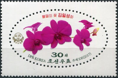 КНДР. 2017. Кимилсунгия (орхидея) (Почтовая марка. MNH OG)