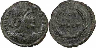 Римская Империя. Иовиан. AE3. aXF/VF бронза 363-364 Сирмий