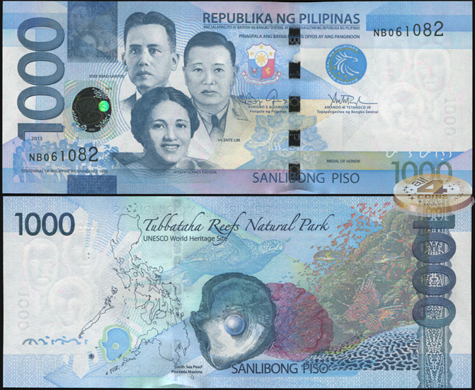 Филиппины. 1000 писо (Unc) 2013