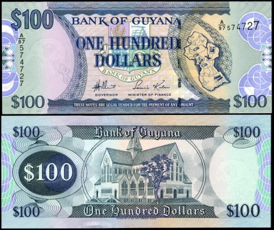 Гайана. 100 долларов (Unc) 2006
