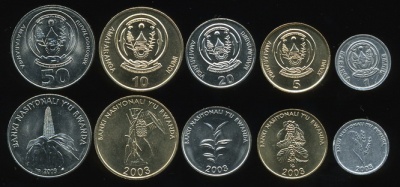 Руанда. Набор №1 (5 монет) 2003