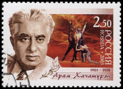 Россия. 2003. 100 лет со дня рождения Арама Хачатуряна (Почтовая марка. CTO Гашеная)