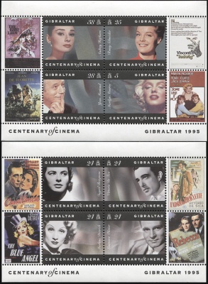 Гибралтар. 1995. Столетие Кино (Серия блоков. MNH OG)