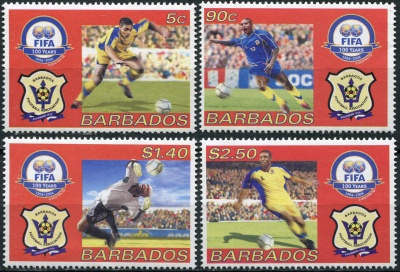 Барбадос. 2004. 100 лет Международной федерации футбола (FIFA) (Серия. MNH OG)