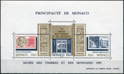 Монако. 1995. Торжественное открытие Музея марок и монет (Почтовый блок. MNH OG)