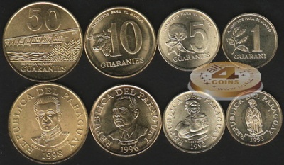 Парагвай. Набор №4 (4 монеты) 1992-98