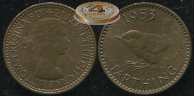 Великобритания. 1 фартинг. 1953 (Unc)