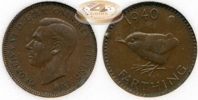 Великобритания. 1 фартинг. 1940 (BU++ [MS-68BR]. Слаб)