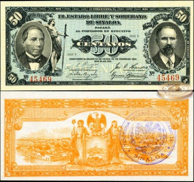 Мексика. 50 центаво / Serie B (Unc) 1915