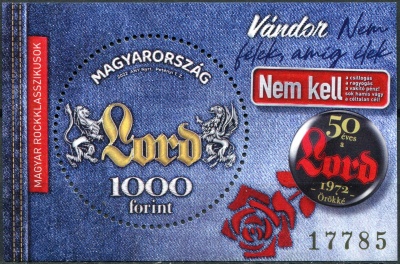 Венгрия. 2022. Венгерская рок-группа Lord (Почтовый блок. MNH OG)