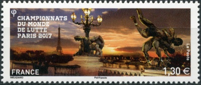 Франция. 2017. Чемпионат мира по борьбе, Париж (Почтовая марка. MNH OG)