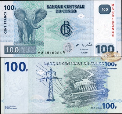 Конго ДР. 100 франков (Unc) 2007