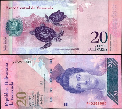Венесуэла. 20 боливаров (Unc) 2007