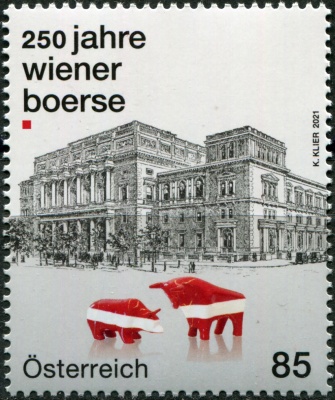 Австрия. 2021. 250-летие Венской фондовой биржи (Почтовая марка. MNH OG)