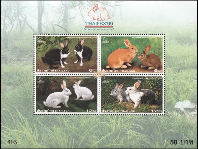 Таиланд. 1999. Кролики и Зайцы (Блок. MNH OG)