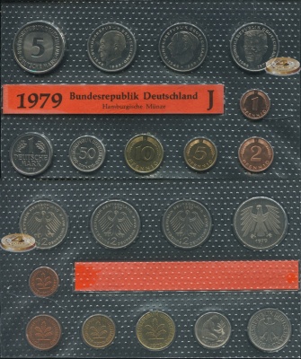 Германия (ФРГ). Официальный набор (Unc. 10 монет) 1979.J